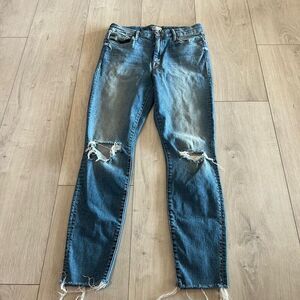 MOTHER Blue Distressed Jeans